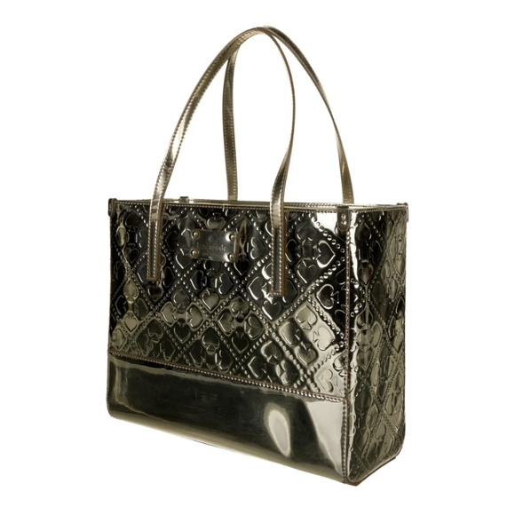 Kate Spade New York Gold Patent Leather Tote Bag. - Picture 3 of 15